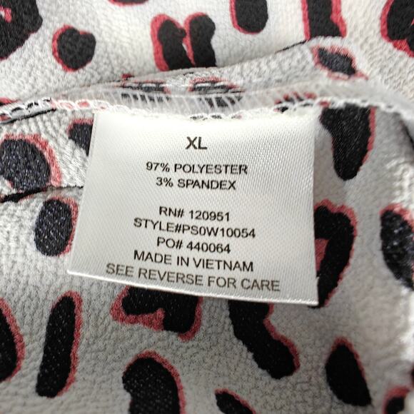 Hippie Rose White Black Leopard Print Blouse Top XL New - Picture 6 of 8